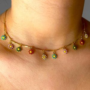 Daisies Gold Dipped Necklace